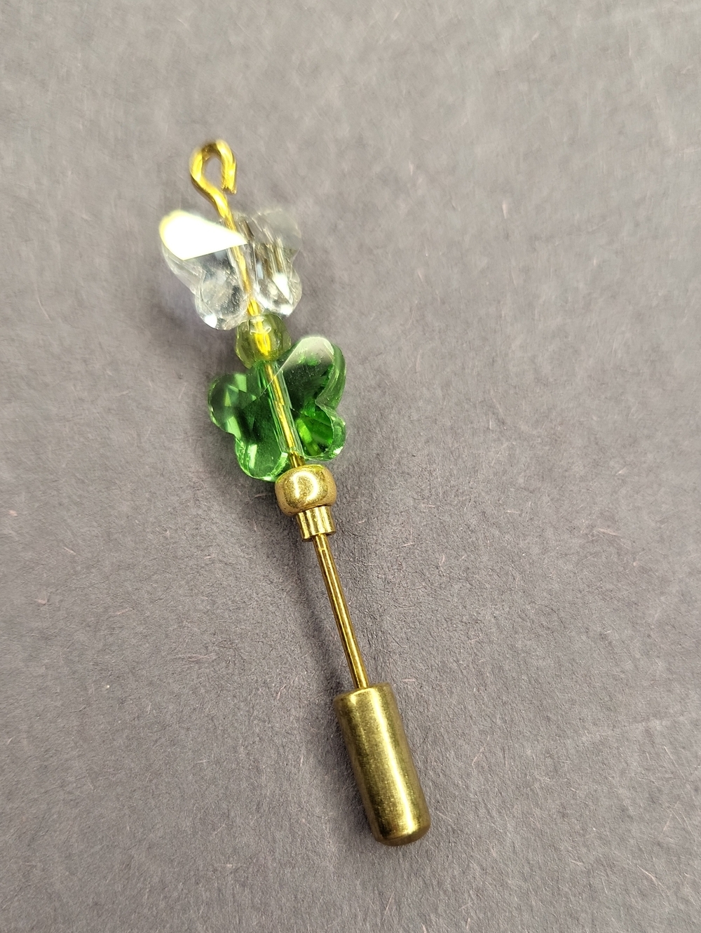 Green and Clear Butterfly Stick Pin